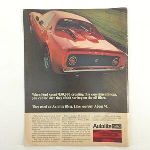 VTG Ford Mach II Advertising Print Ad Autolite Filter Promo Art Concept Car 1969